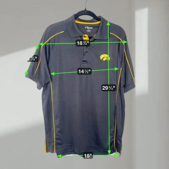 Iowa Hawkeyes Performance Polo – Black/Gold (Men’s L) - Picture 7 of 7